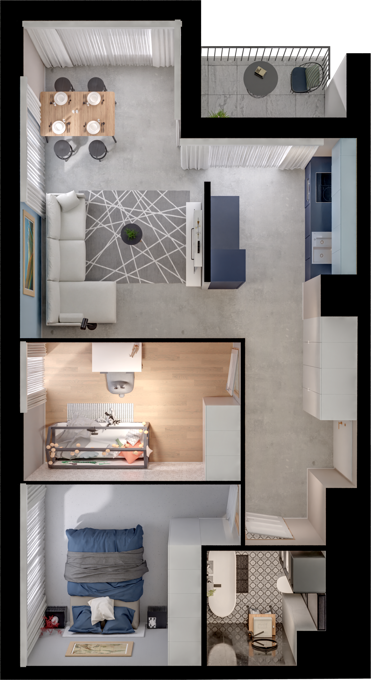 Plan 3 pok. 58m²