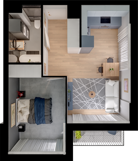 Plan 2 pok. 39m²