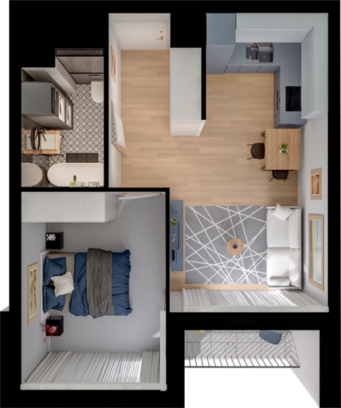 Plan 2 pok. 38m²