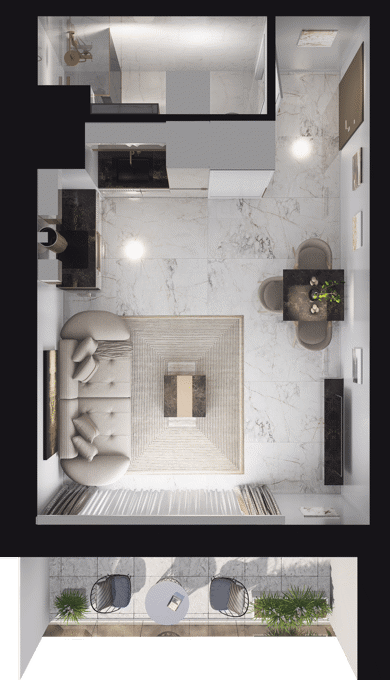 Plan 1 pok. 30m²