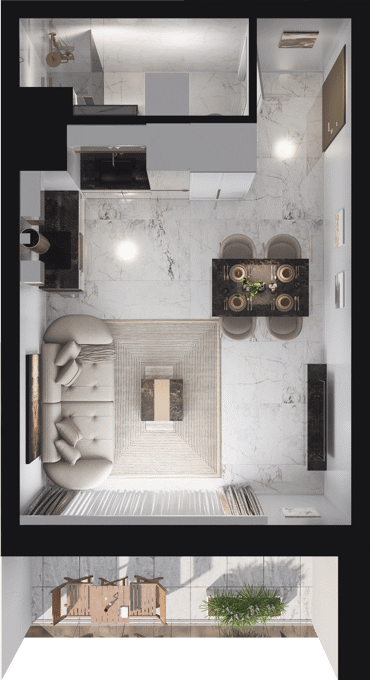 Plan 1 pok. 30m²