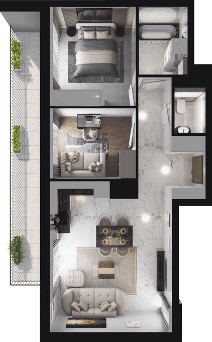 Plan 3 pok. 59m²