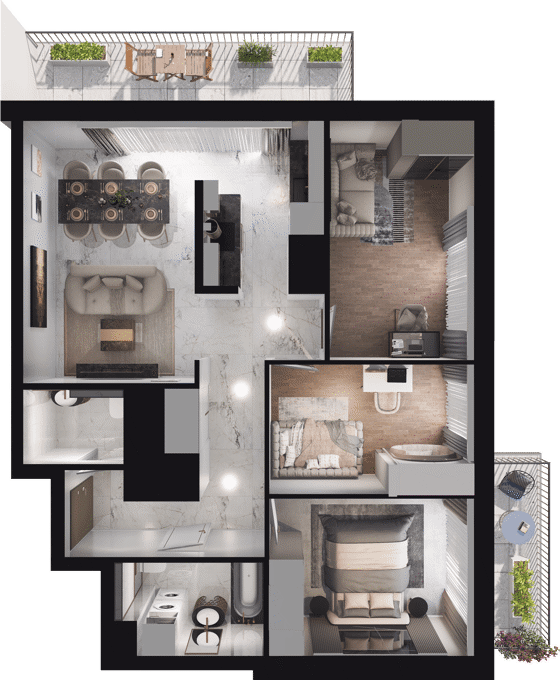 Plan 4 pok. 72m²