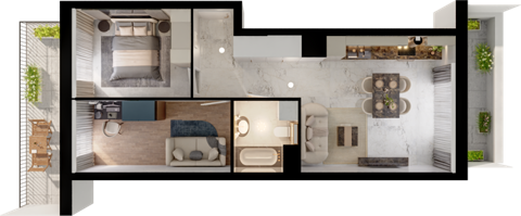 Plan 3 pok. 52m²
