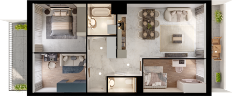 Plan 4 pok. 68m²