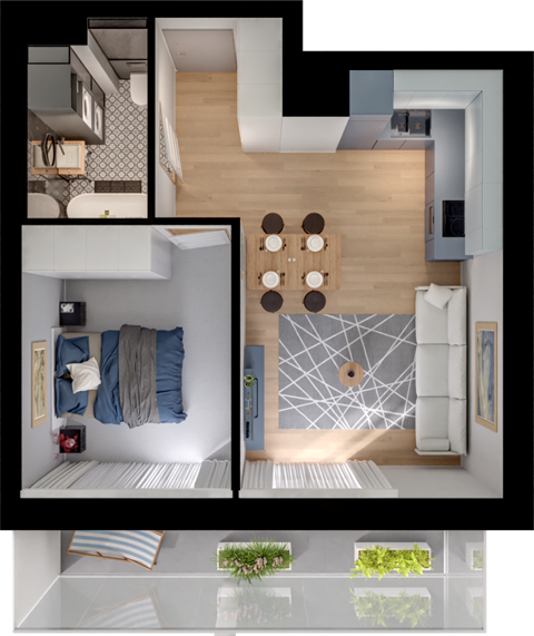 Plan 2 pok. 39m²