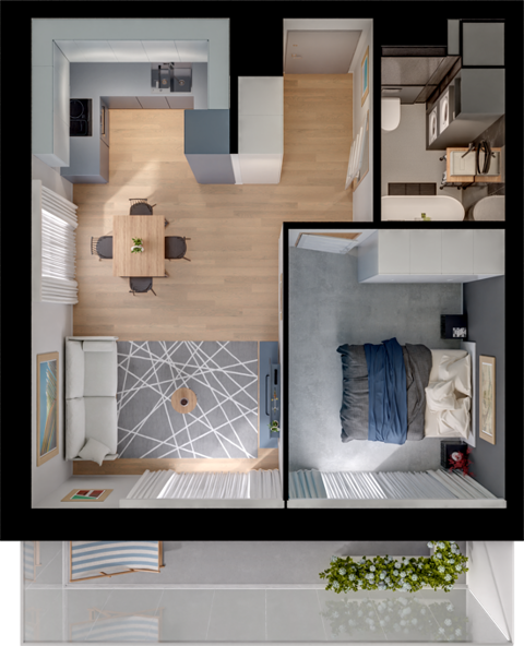 Plan 2 pok. 40m²