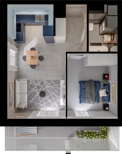 Plan 2 pok. 40m²