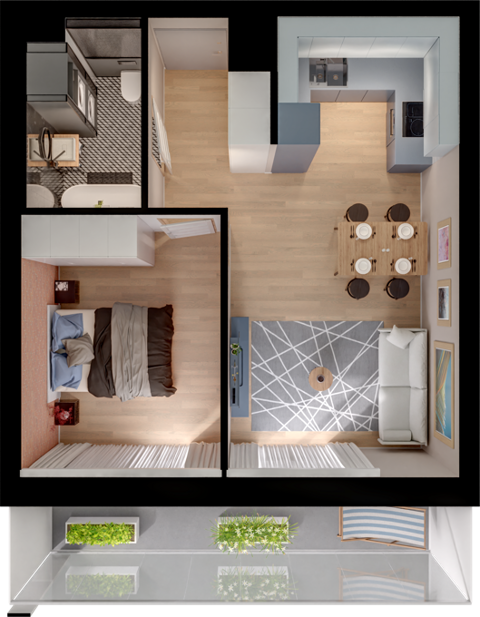Plan 2 pok. 40m²