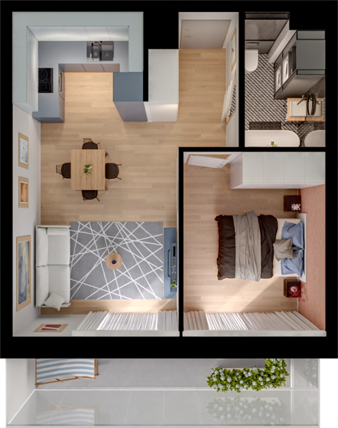Plan 2 pok. 40m²