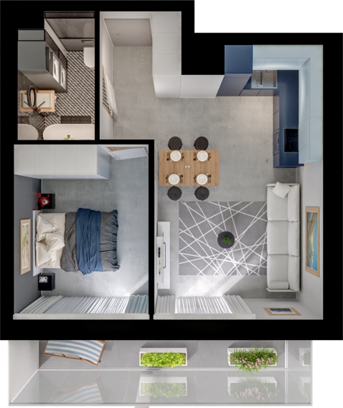 Plan 2 pok. 39m²