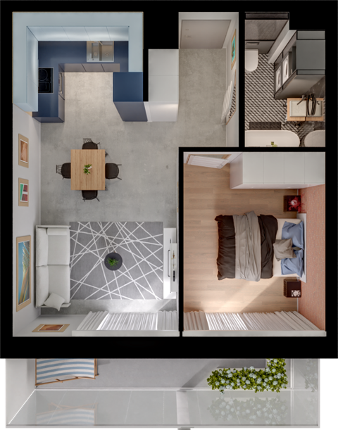 Plan 2 pok. 40m²