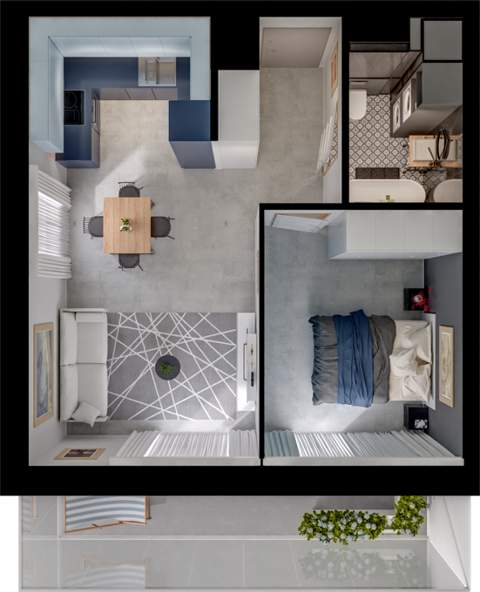 Plan 2 pok. 40m²