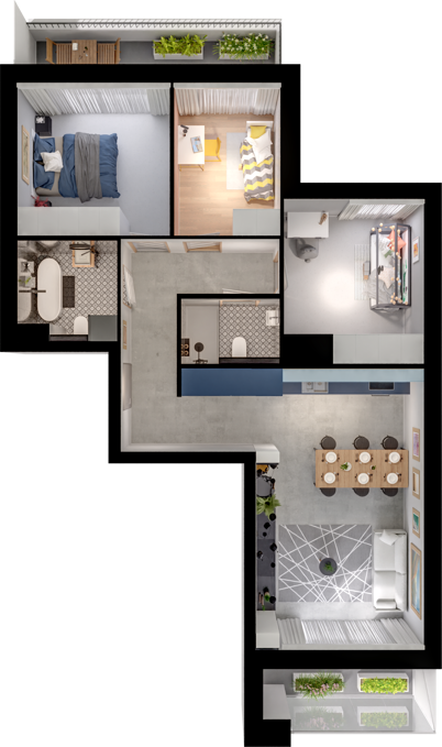 Plan 4 pok. 73m²