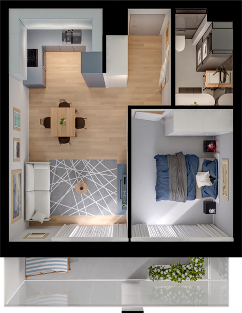 Plan 2 pok. 40m²