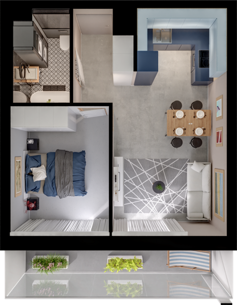 Plan 2 pok. 40m²