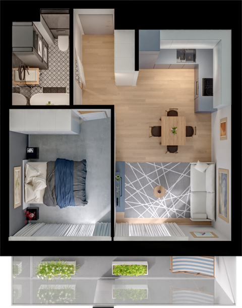 Plan 2 pok. 38m²