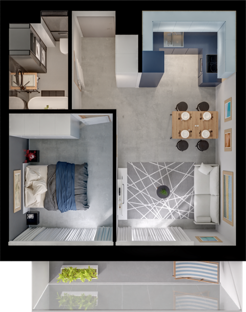 Plan 2 pok. 39m²