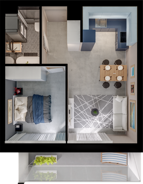 Plan 2 pok. 39m²