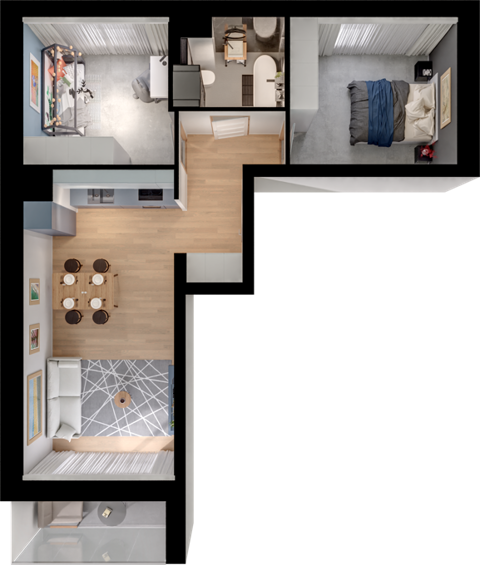 Plan 3 pok. 54m²