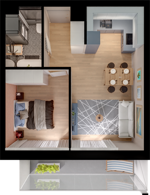 Plan 2 pok. 39m²