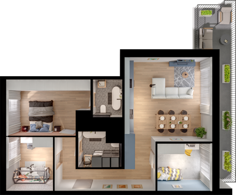 Plan 4 pok. 78m²