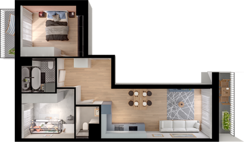 Plan 3 pok. 59m²