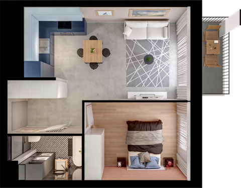 Plan 2 pok. 41m²