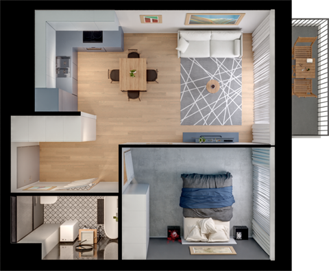 Plan 2 pok. 39m²