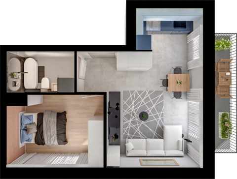 Plan 2 pok. 40m²