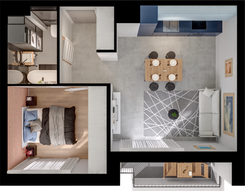 Plan 2 pok. 40m²