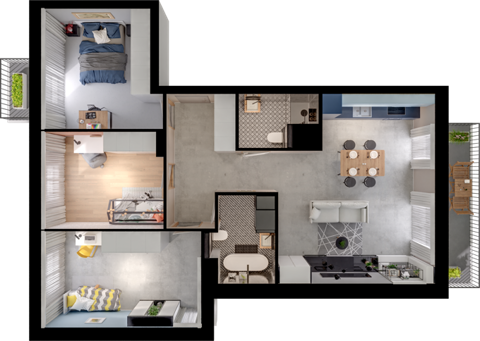 Plan 4 pok. 82m²