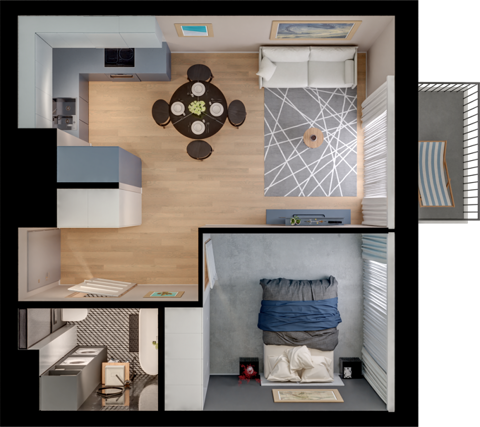 Plan 2 pok. 40m²