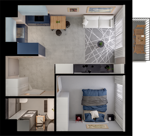 Plan 2 pok. 40m²