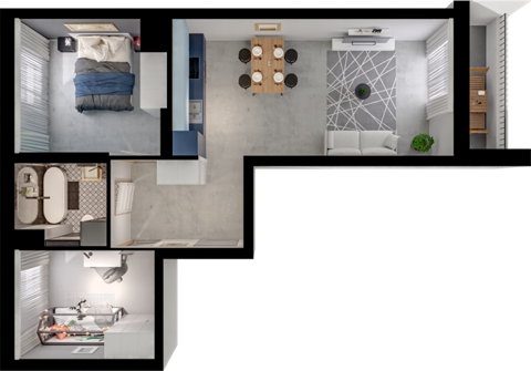 Plan 3 pok. 54m²