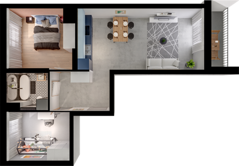 Plan 3 pok. 54m²