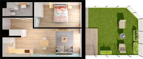 Plan 2 pok. 42m²