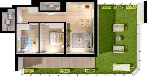 Plan 3 pok. 58m²