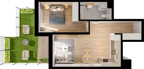 Plan 2 pok. 46m²