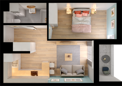 Plan 2 pok. 38m²