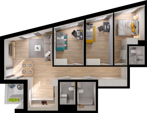 Plan 4 pok. 80m²