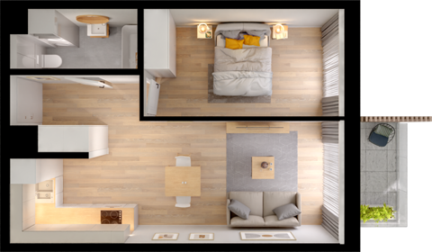 Plan 2 pok. 42m²