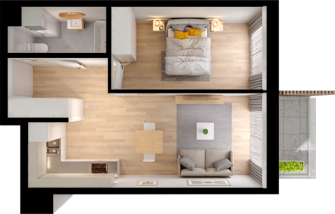 Plan 2 pok. 41m²