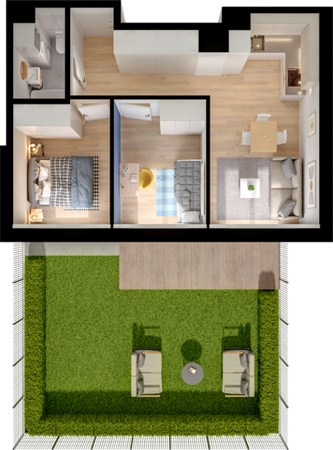 Plan 3 pok. 47m²