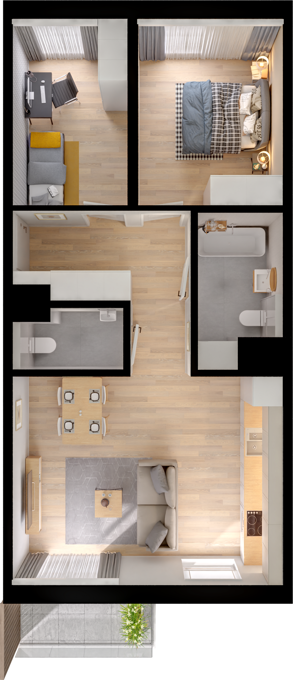 Plan 3 pok. 59m²
