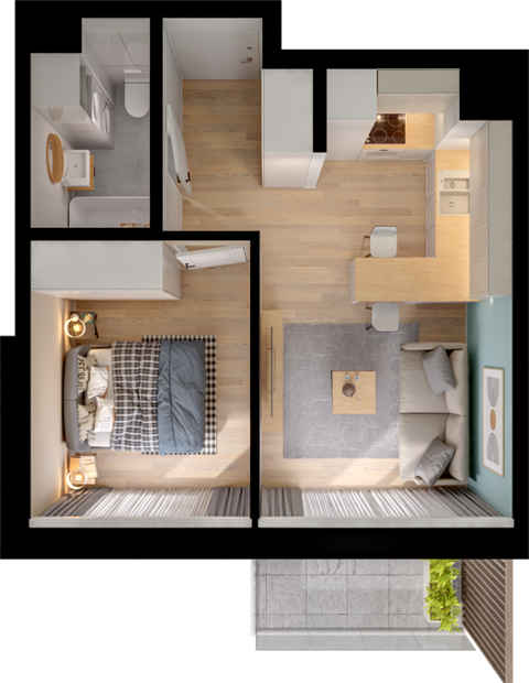 Plan 2 pok. 31m²