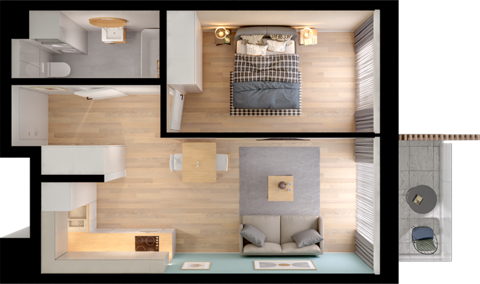 Plan 2 pok. 39m²