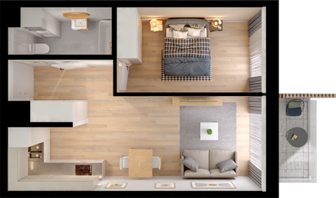 Plan 2 pok. 40m²
