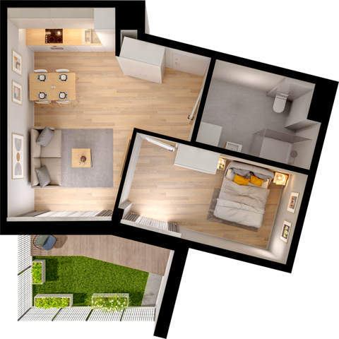 Plan 2 pok. 45m²