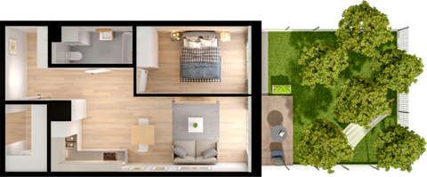 Plan 2 pok. 48m²